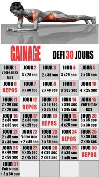 gainage defi 30 jours