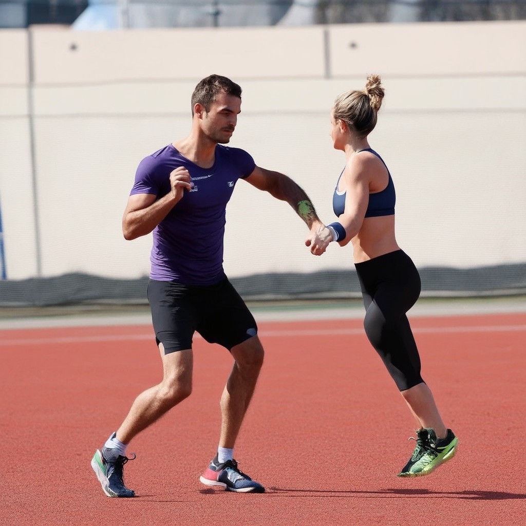 un homme et une femme qui font des exercices